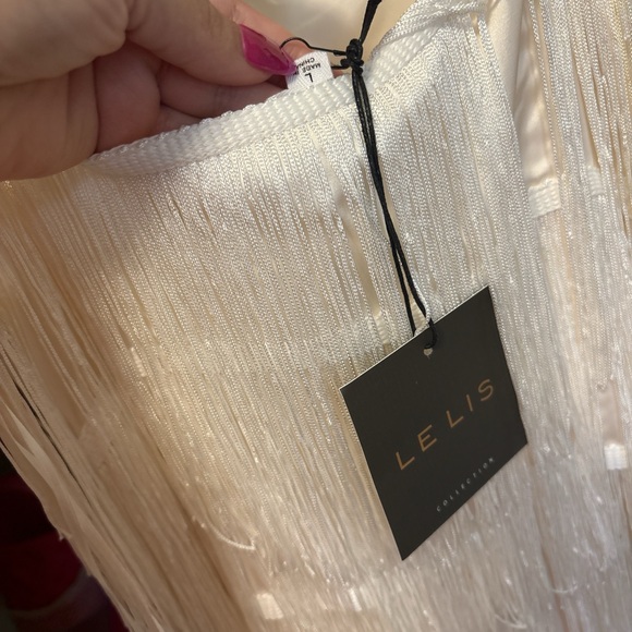 Le Lis White Layered Fringe A-Line Skirt - Picture 4 of 7